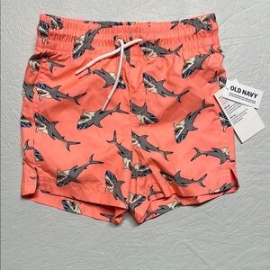 Old Navy Coral Shark Print Swim Shorts